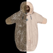 Beige Reflective Merino Wool-Lined Spring/Autumn Bunting Pram Suit