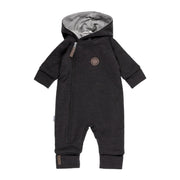 Cotton-Lined Merino Wool Baby Overall – Dark Grey