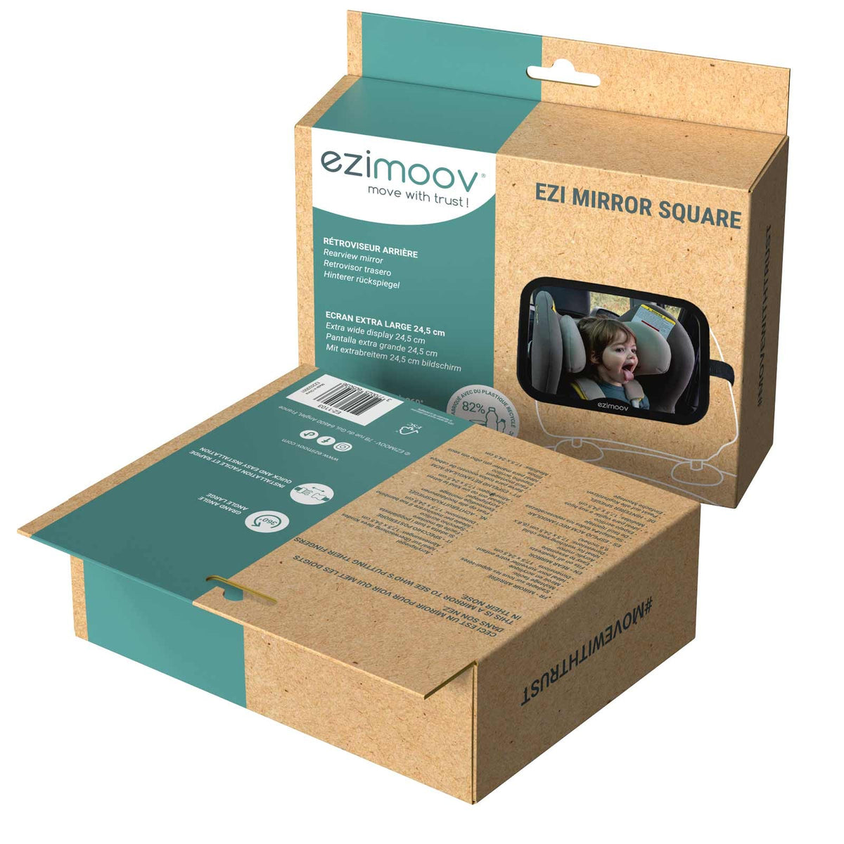 Ezimoov EZI Mirror Square – bilspegel med 360° justering