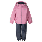 Kids’ Rain Jacket and Dungaree Set – Pink and Blue