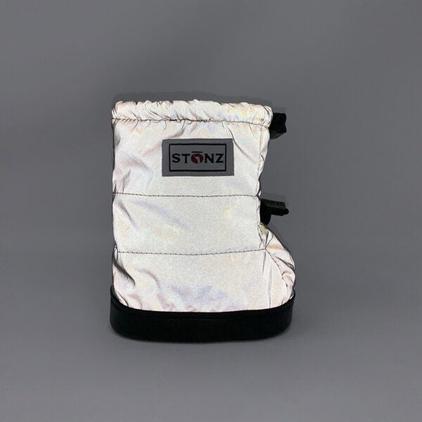 Toddler Puffer Booties - Reflective Silver