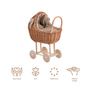 Wicker Stories dockvagn Lena – beige bäddset